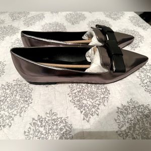 Ivanka Trump Lelle Pewter Bow Flats